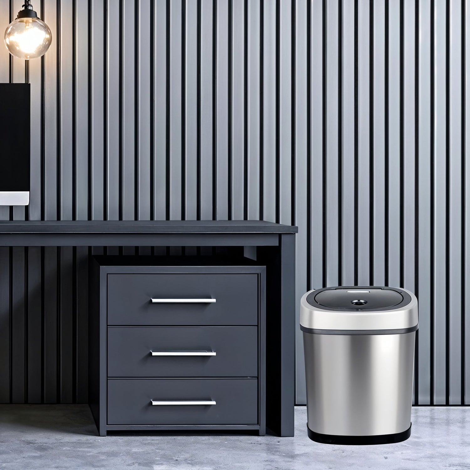 12L Oval Motion Sensor Autobin – Compact & Hygienic Waste Solution in Stainless Steel