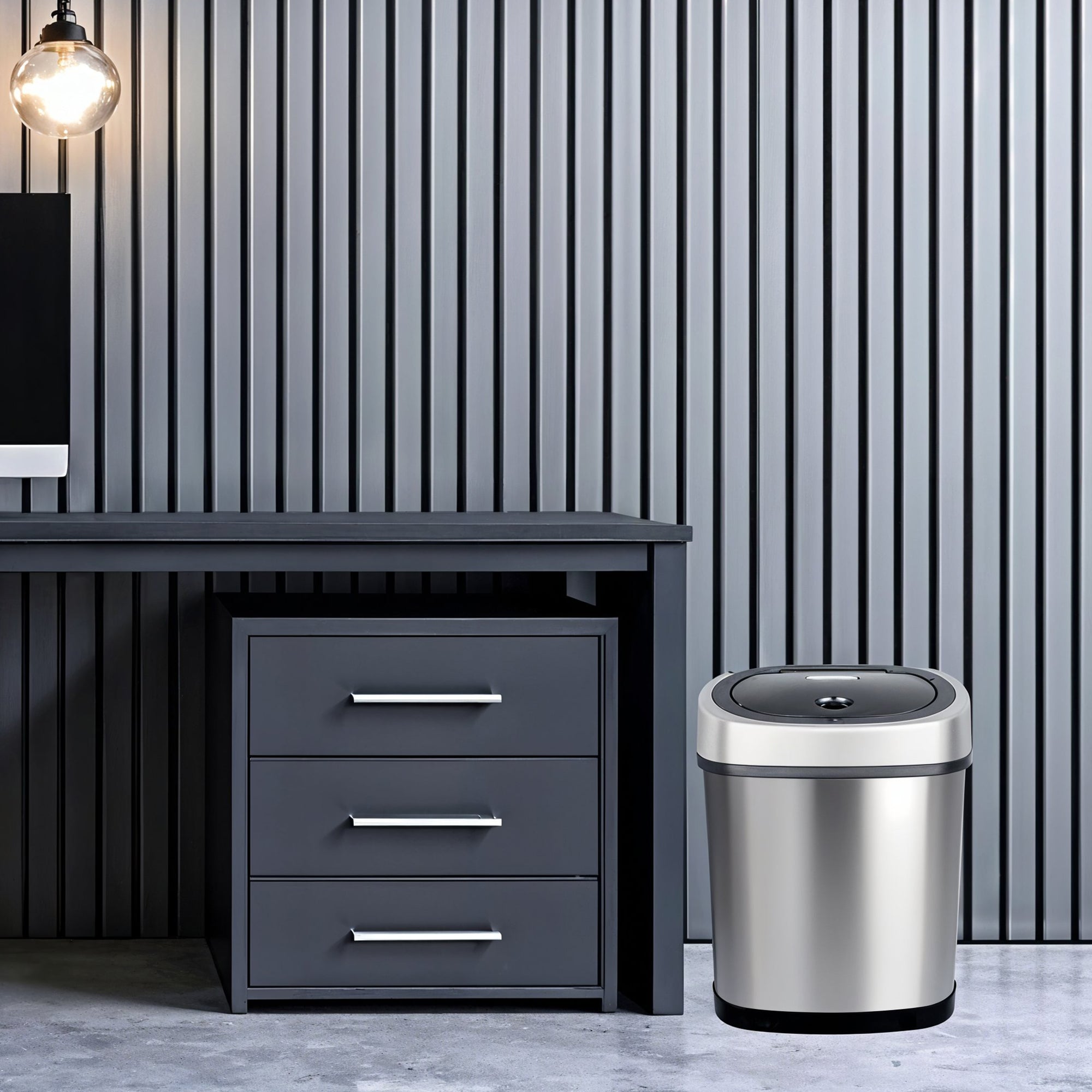 12L Oval Motion Sensor Autobin – Compact & Hygienic Waste Solution in Stainless Steel