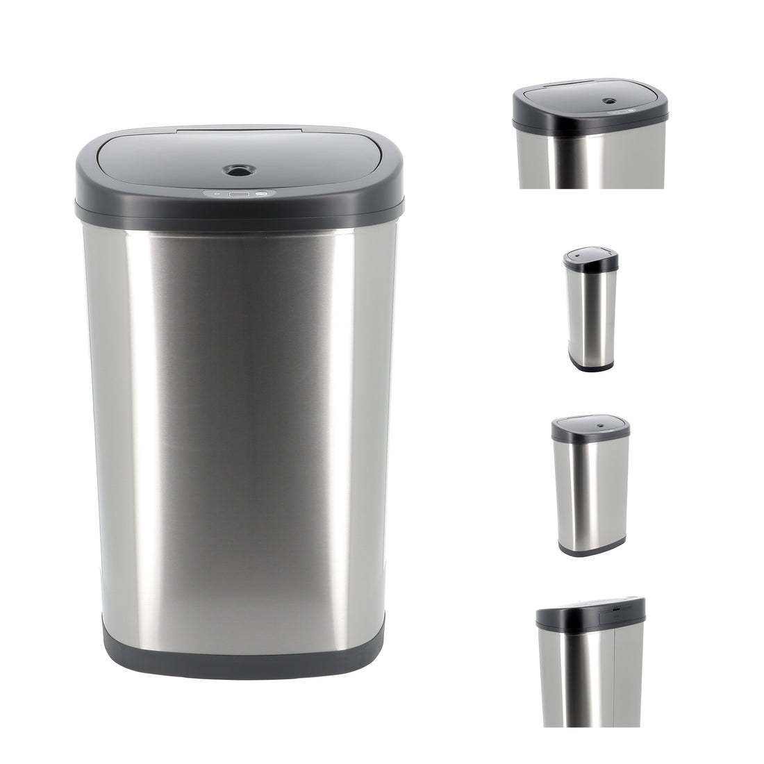 50-Litre Oblong Series Autobin – Sleek Black Lid, Touchless Sensor Waste Bin