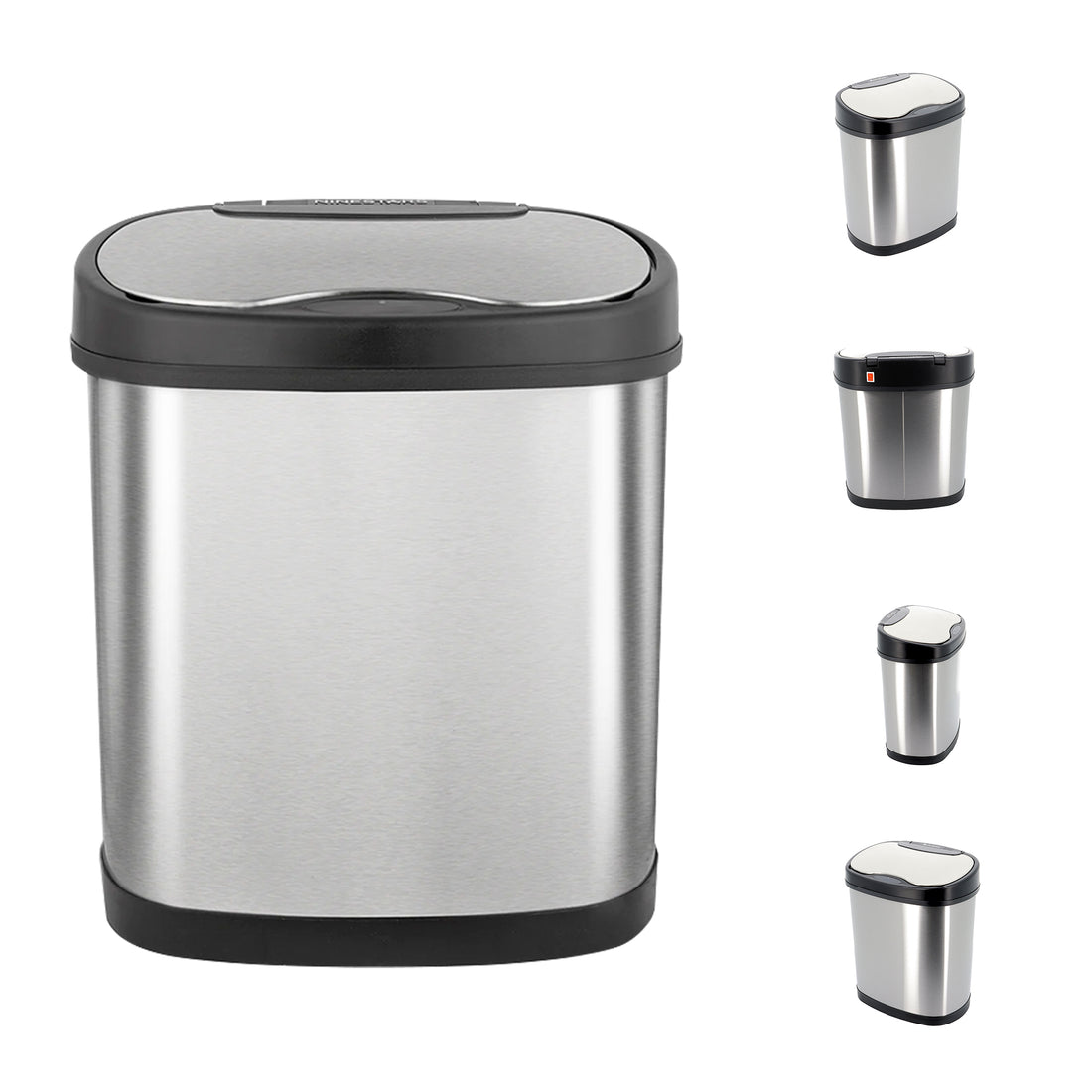 12-Litre Oval Plus Series Autobin – Infrared Motion Sensor Waste Bin, Stainless Steel, Modern Design