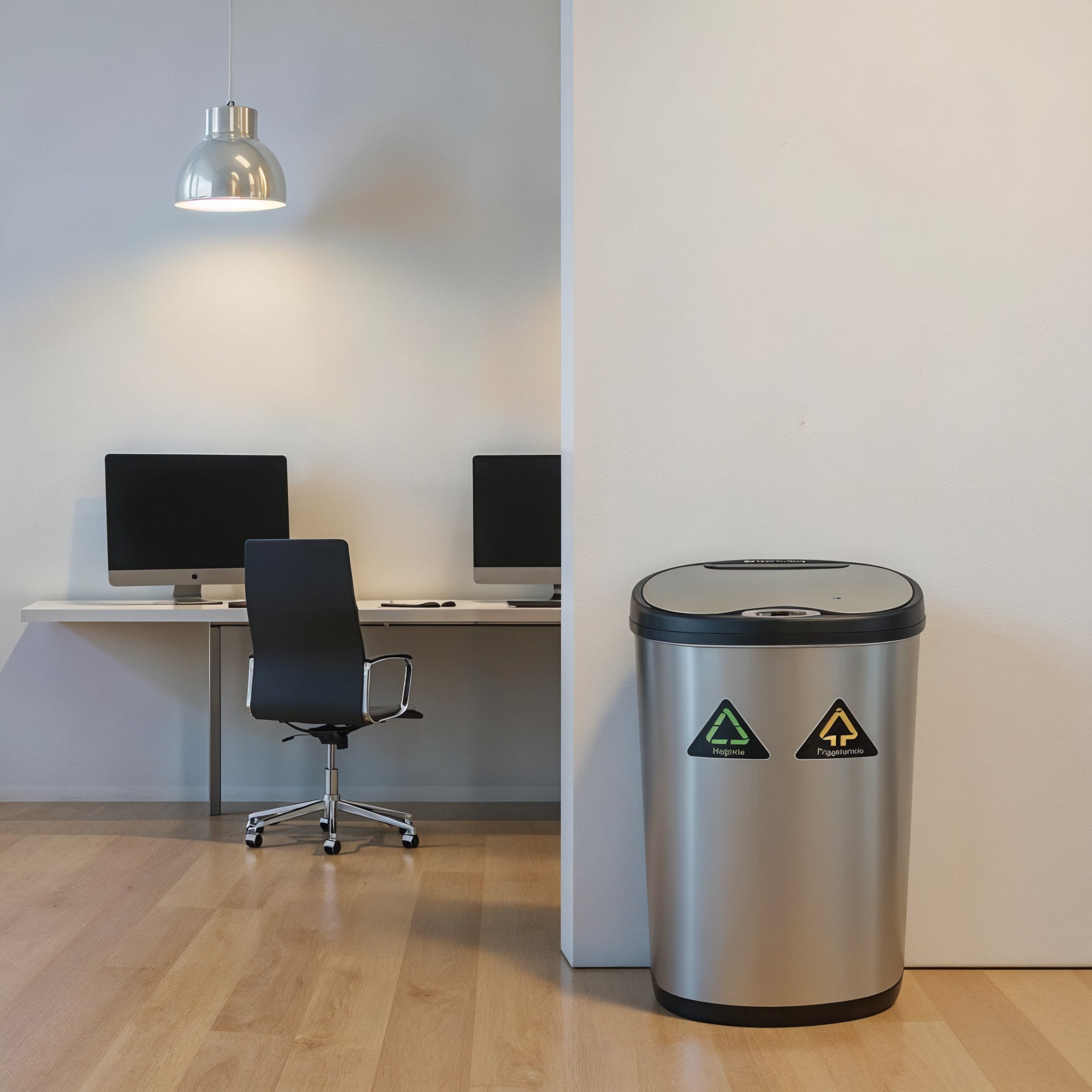 50-Litre Oval Plus Series Recycling Autobin – Dual-Compartment Motion Sensor Bin
