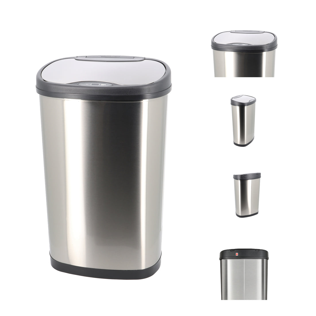 50-Litre Oval Plus Series Autobin – Premium Touchless Motion Sensor Waste Bin, Stainless Steel
