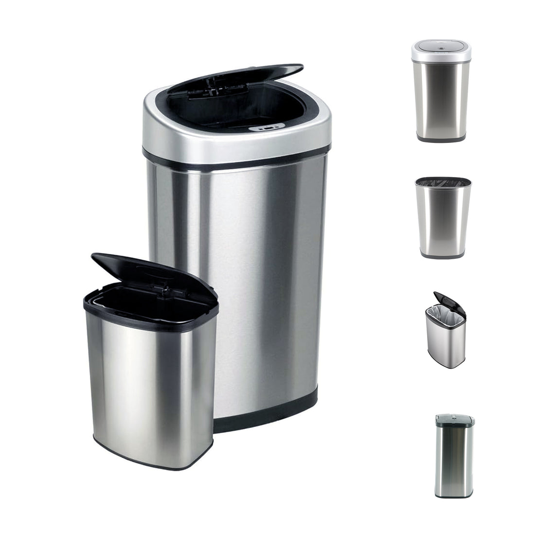 8L &amp; 50L Oval Motion Sensor Autobin Combo – Versatile Touchless Bin Set for Kitchen &amp; Bathroom