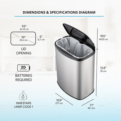 8L &amp; 50L Oval Motion Sensor Autobin Combo – Versatile Touchless Bin Set for Kitchen &amp; Bathroom