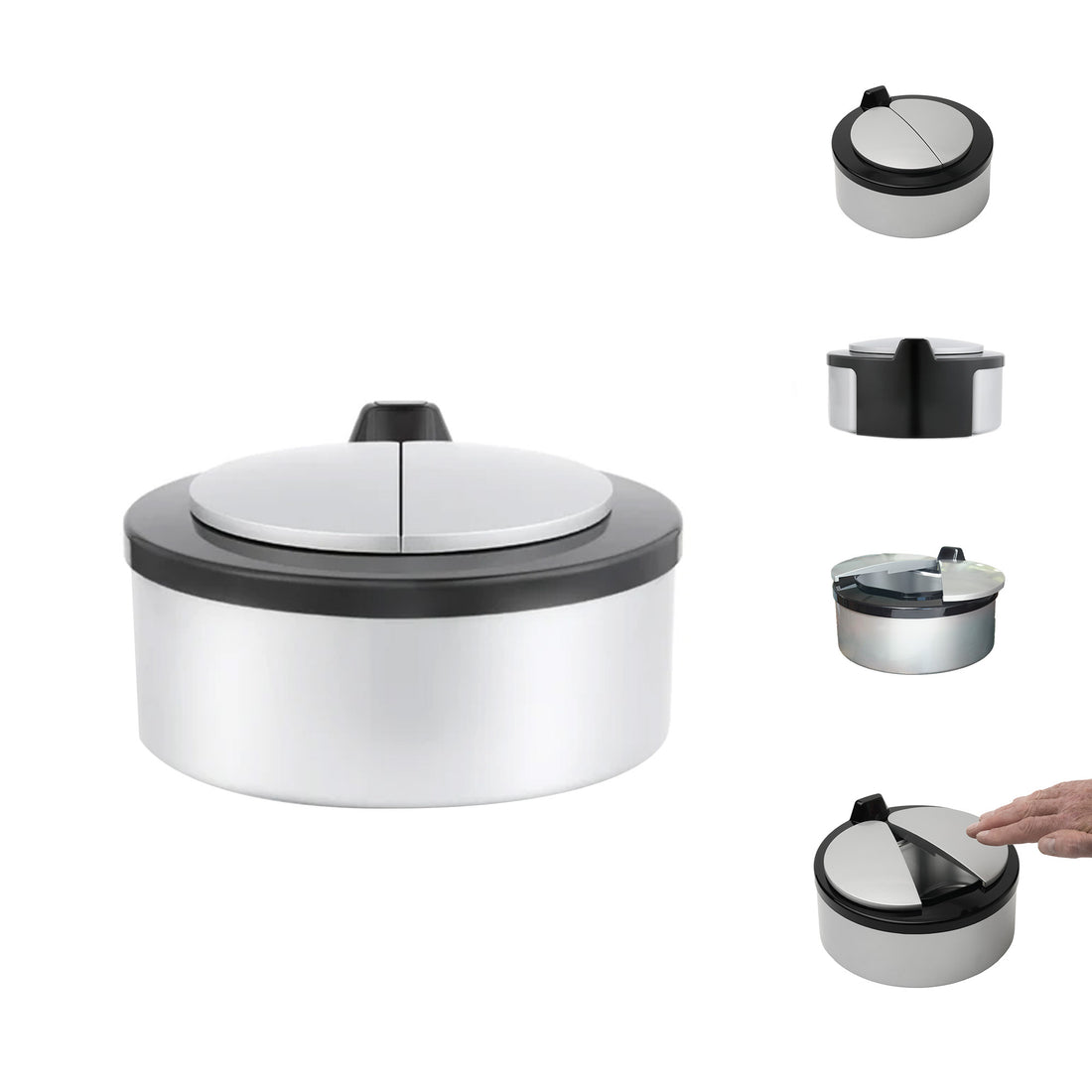 2L Ladybird Countertop Silver Autobin with Inner Bucket – Mini Touchless Waste Caddy