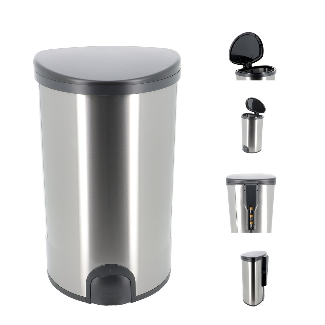 50L Toe Tap Series Autobin – Semi-Round, Foot-Activated Sensor Bin for Hygienic Disposal