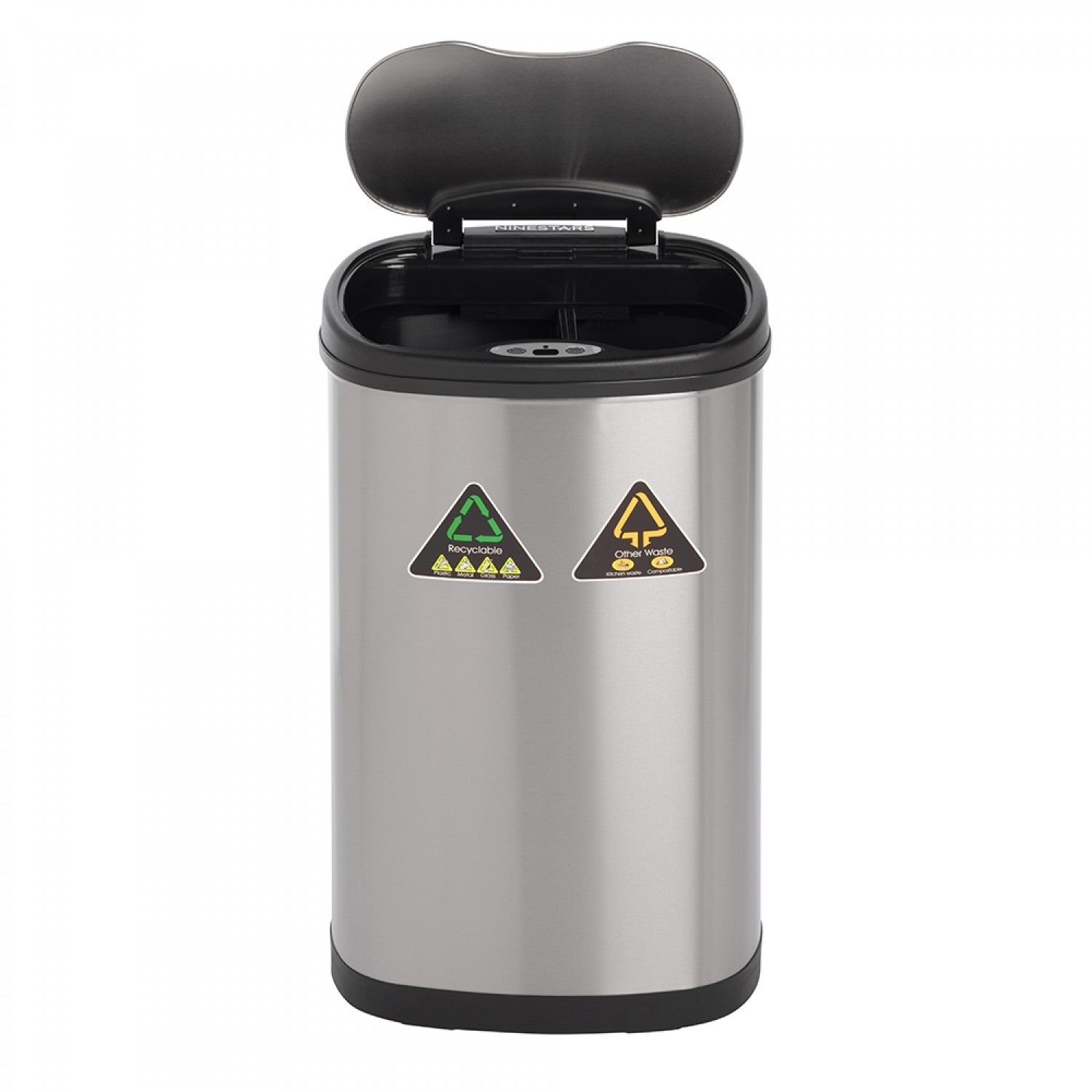 50-Litre Oval Plus Series Recycling Autobin – Dual-Compartment Motion Sensor Bin