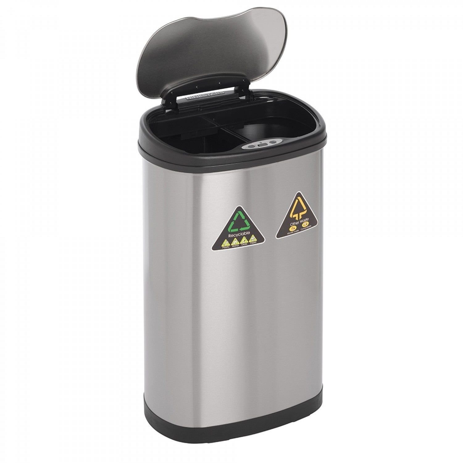 50-Litre Oval Plus Series Recycling Autobin – Dual-Compartment Motion Sensor Bin